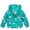 Christmas Kids Coats Baby Girls Winter Cotton Jacket Toddler Boy Warm Hooded Outerwear Xmas Baby Clothing 3 Colors Optional 30pcs DW4368