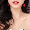Neue Mode Rote Kirsche Obst einfache Ohrringe Fo Baumeln Ohrringe Süße Lange Anhänger Mädchen Geschenk Sommer Korea Jewelry264R