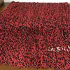 Gros-design automne hiver impression léopard grain rouge dame écharpe châle coton matériel grande taille 200cm - 130cm