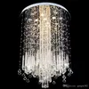 DHL Nowoczesny LED Vanity Crystal Chandelier Light Sufit Oprawa Długie Schody do salonu Duża luksusowy hotel Hall Foyer Lampa