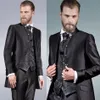 Groomsmen monopetto bello Smoking dello sposo con risvolto mandarino Abiti da uomo Matrimonio / Ballo / Cena Blazer da uomo migliore (giacca + pantaloni + cravatta + gilet) A226