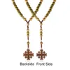 Матери Религиозных подарки Античного деревянного Иерусалимского крест Подвеска ожерелье четки ожерелье для женщин Заявления ювелирных изделий Бога благословить вас