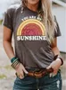 Frauen Grundlegende T-shirt O hals Kurzarm Bringen Auf Die Sonnenschein Drucken Tees Weibliche Casual Sommer Tops Camisetas