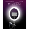 26cm LED Ring Loop Light PO Studio Câmera de vídeo Preencher a luz da maquiagem do YouTube com um suporte para telefone de tripé de 16m9923407