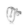 Klarer CZ-Diamant 925 Sterling Silber Ehering-Set Originalverpackung für Pandora Dreamy Dragonfly Ring Frauen Mädchen Geschenk Schmuck