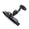 Bondage Punk Gothic Neck Collar to Wrist Pangue Brand Binder Belt Belt Slave Restrant Toy #R45