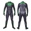 Verde Lanterna Cosplay Traje Macho Meninos Homens Verde Lanterna Super-herói Zentai Terno Halloween Cosplay Bodysuit Adultos Crianças