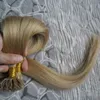 # 27 Jordgubb Blond Virgin Peruvian Straight Italienska Keratin Nails U Tips Hair Extensions 100s Pre Bonded Keratin Nail Hair Extensions