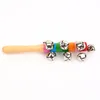 Baby Musical Instruments Toys Rammle Rainbow met Bell Orff educatieve houten activiteiten Bell Stick Shaker Gifts8746172