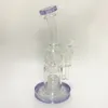 Glass bong Straight fab purple oil rigs dab rig smoking water pipes matrix perc glass hookahs 14.4mm joint with bowl