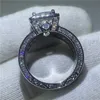 Bague de cour Vintage en argent sterling 925, coupe princesse, pierre cz 5A, bague de fiançailles, de mariage, bijoux pour femmes, cadeau 253B