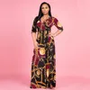 2019 Spring Womens Maxi Dress Traditional African Print Long Dress Dashiki Elastic Elegant Ladies Bodycon Vintage Chain Print Plus8133353