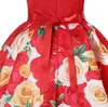 Vendita al dettaglio ragazze vestono estate San Valentino039s Day Rose stampato floreale Aline Princess Dress bambina abiti per bambini designer Christmas2833200