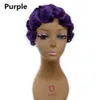 #613 색상 합성 가발 손가락 파도 가발 머리 내열성 짧은 가발 아프리카 계 미국인 여성을위한 코스프레 3 색