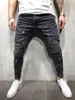 2020 Gat Blauwe Denim Broek Mannen Vernietigd Stretch Skinny Jeans Mannen Mode Slim Fit Denim Broek Broek Plus Size s-4XL