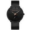 Neue einfache Design wasserdichte Edelstahl Mesh ultradünne Zifferblatt Herrenuhr Top Quarz Relogio Masculino