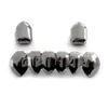 Denti in rame placcato oro 18 carati Bretelle semplici Hip Hop Up 2 Bottom 6 Denti Grillz Bocca dentale Fang Grills Tooth Cap Cosplay Party Rapper Jewelry