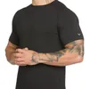 Nova marca de algodão ginásio camiseta esportes camiseta homens manga curta rashgard correndo tshirt treinamento de treino t-shirt top fitness