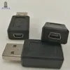 300pcs / lot USB 2.0 A Typ Man till Mini USB 5pin Kvinna förlängningsadapter Adapter svart