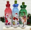 Kerstdecoratie Artikelen Creative Santa Claus Red Wine Bottle Set Xmas Wine Gift Bag Kerstfeest Wijnfles Decoratie DC013