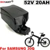 För BAFANG MOTOR 500W 1000W E-BIKE LITHIUM BATTERY 52V 20AH Elektrisk cykelbatteri för Samsung 30Q 18650 Cell med 2A laddare