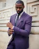 Nuovo design classico Due bottoni Smoking dello sposo viola scuro Groomsmen Abito da uomo migliore Abiti da uomo Blazer da uomo (giacca + pantaloni + cravatta) 1083