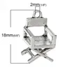 Partihandel-Charm Pendants stol Antik silver 18mm x 10mm, 50pcs