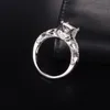 Luksusowy 925 Sterling Silver Ring Classic 2CT Square Symulowany Diament CZ Obrączki Dla Kobiet Para Biżuteria Rozmiar 5/6/7/9/9/10