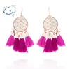 Fringed hoop earrings fan-shaped round hollow female ladies party bohemian dress accessories fashion