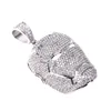 24K Vergulde Iced Out Big Iron Mannen Ketting Hanger Micro Verharde Kubieke Zirkoon Charm Bling Bling Hip Hop sieraden