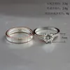 2019 Nova Chegada Casal Anéis de Luxo Jóias 925 Sterling Prata Rodada Corte Branco Topázio CZ Diamond Party Mulheres Casamento Banda Anel para Homens Presente