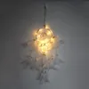 New India Handmade Led Light Dream Feathers Feathers 자동차 집 벽 집 벽 교수형 장식 장식 선물 선물 Dreamcatcher Wind Chime