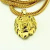 Jrl Big Lion Head Wendant Naszyjnik Zwierzęta Król Vine 18K Złoty Łańcuch hiphopowy dla mężczyzn/kobiet łańcuch biżuterii KKA35078408420
