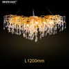 Modern Luxurious Crystal Pendant Light Modern Popular Gold Color G9 Crystal Rectangl Suspension Chandelier Light forRestaurant Hotel Project