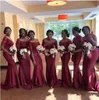 Afrikanische nigerianische Halbarm-Spitze-Meerjungfrau-lange Brautjungfernkleider Trauzeugin Günstige Vestidos Partykleider Plus Size Hochzeitsgastkleid