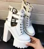 2019 mode femmes gothique bottes à lacets bottines Patchwork plate-forme Punk chaussures Ultra très haut talon Bootie bloc talon épais