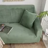 Funda de sofá elástica de tela de felpa de 145-185cm, fundas de sofá universales de algodón de 2 plazas de Color sólido para sala de estar, funda elástica para silla