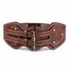 belts europe and the united states big fashion crazy leather belt double pin buckle belts for womens elastic wide belt wild 01a184K