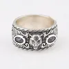 S925 retro sterling silver inlaid tiger head ring trend hip hop men and women couple jewelry gift