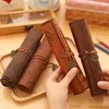 Antique nautical treasure map Stationery wholesale Gift fashion roll pencil case Big capacity pencil bag Soft leather Pen boxes