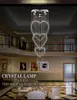 Moderne Luxe LED Crystal Plafondlichten Hart Regen Drop Kroonluchters K9 Crystal Ball Plafondlamp Dia 19.7 * H74.6inch