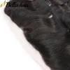 13X2 Ear To Ear Lace Frontal Closure Straight Frontal Lace Human Hair 100% Brazilian Virgin Hair 150 Density Lace Hair Natural Black Pre-Pulled Baby Hair Bella Hair SALE