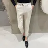 Pantaloni da uomo alla moda Pantaloni da abito da lavoro formale Pantaloni da sposa Abito da ufficio Social Casual Slim Streetwear Pantaloni