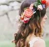 20st MOQ BOHEMIAN Floral Garland Crown for Wedded Brides Bridesmaid, Nice Headdress Beach Flower Wreath Headband Hair Tillbehör