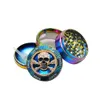 Diamond Rainbow Herb Grinder 63mm 4 Stuk met stuifmeelvanger Duurzaam Spice Heavy Duty Zinklegering Tabak Roken Kruid Grinder