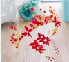 Bride Red Headdress Bow Headband Wedding Cheongsam Toast Clothing Head Crown Set Koreansk Bröllop Hårtillbehör