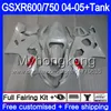Body +Tank pearl white hot For SUZUKI GSXR 750 GSX R750 K4 GSXR 600 GSX-R600 04 05 295HM.6 GSXR-750 GSXR600 04 05 GSXR750 2004 2005 Fairings