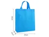 50 pcs sacos de compras com alças Material de pano cor sólida dobrável compras Saco de compras para mulheres