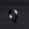 whole 50Pcs 316L stainless steel rings style Band fashion black Plain flat jewelry finger ring men women acier edelstahlringe268O