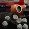 Bola de malha de metal de 100pcs para combustão de tubos para fumar, suporte a aço inoxidável filtro de tela de rede de tela redonda do tabaco redondo AC4542804